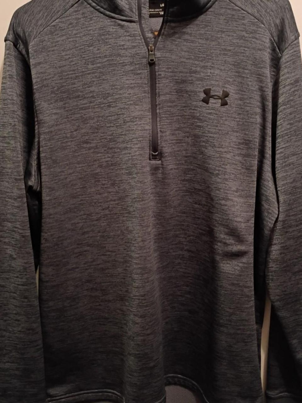 LG Gray Heathered Pullover with Yellow Accent